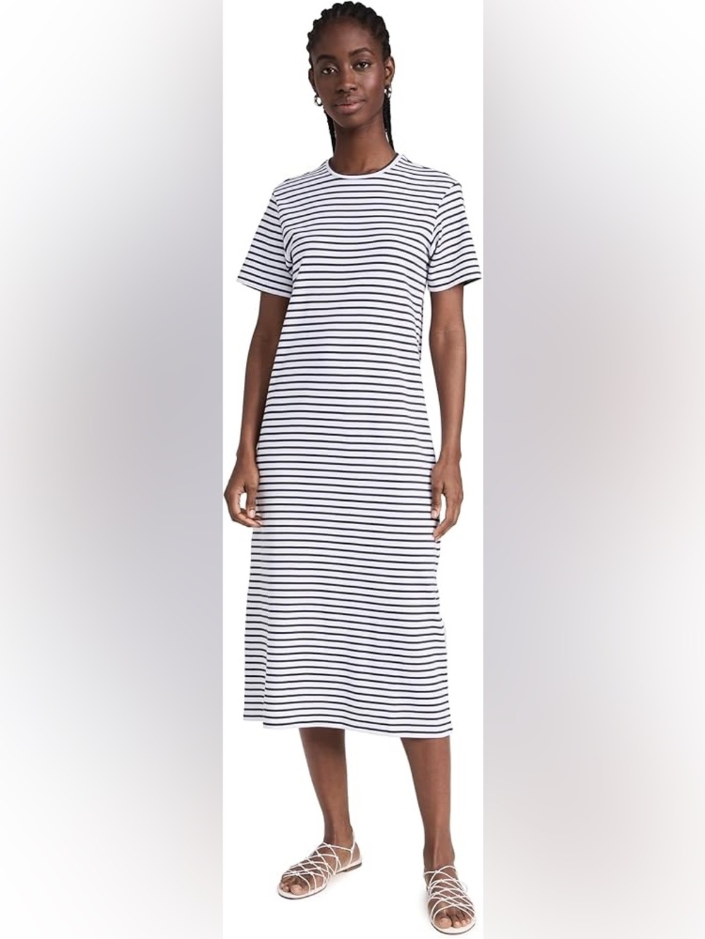 Theory easy tee Striped T-Shirt Dress - Black & White
